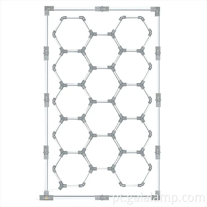Sistema de grade de iluminação de garagem LED hexagonal para iluminação superior